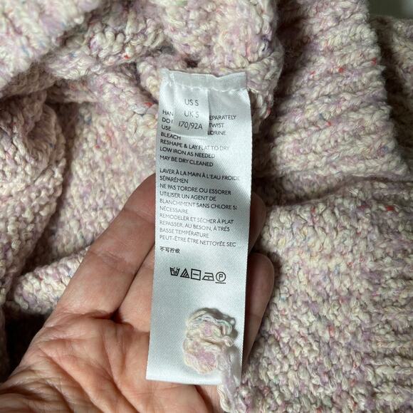Anthropologie Sweater Small Pink Marled Knit Boxy Drop Shoulder Pullover - Picture 5 of 11